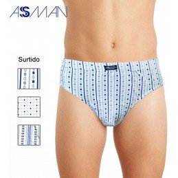 2499 ASMAN PACK-3 SLIP CRO ALGODON ESTAMPADO