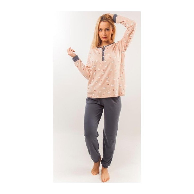2552 RUIPEREZ PIJAMA MUJER C/TAPETA NUBES CORAZONES 2552 RUIPEREZ PIJAMA MUJER C/TAPETA NUBES CORAZONES