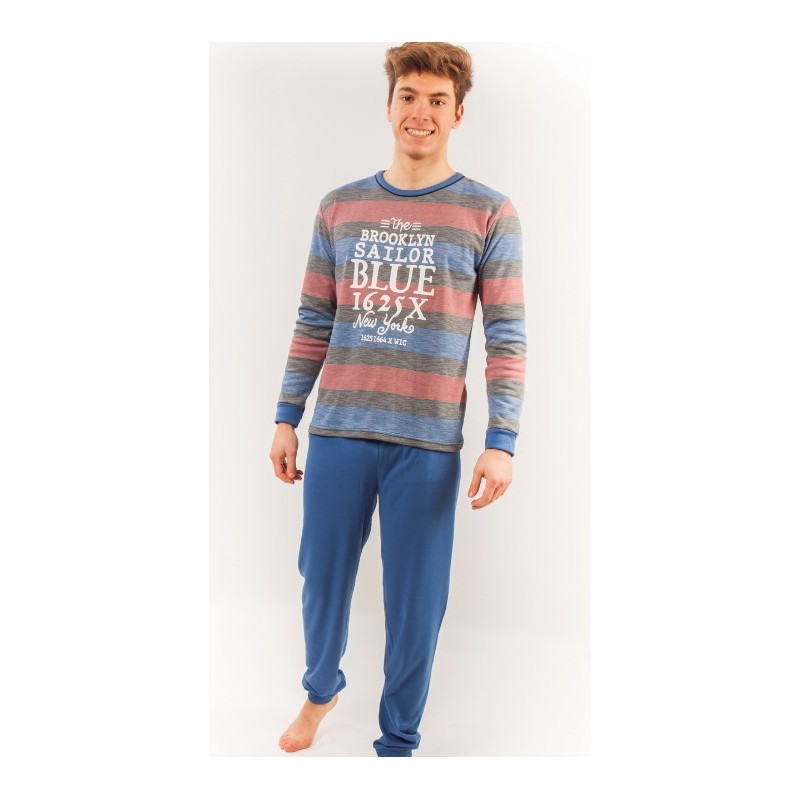 2507 RUIPEREZ PIJAMA HOMBRE CUELLO REDONDO RAYITAS " The brooklin sailor blue" Foto 10704 2507 RUIPEREZ PIJAMA HOMBRE CUELLO REDONDO RAYITAS " The brooklin sailor blue" Foto 10704