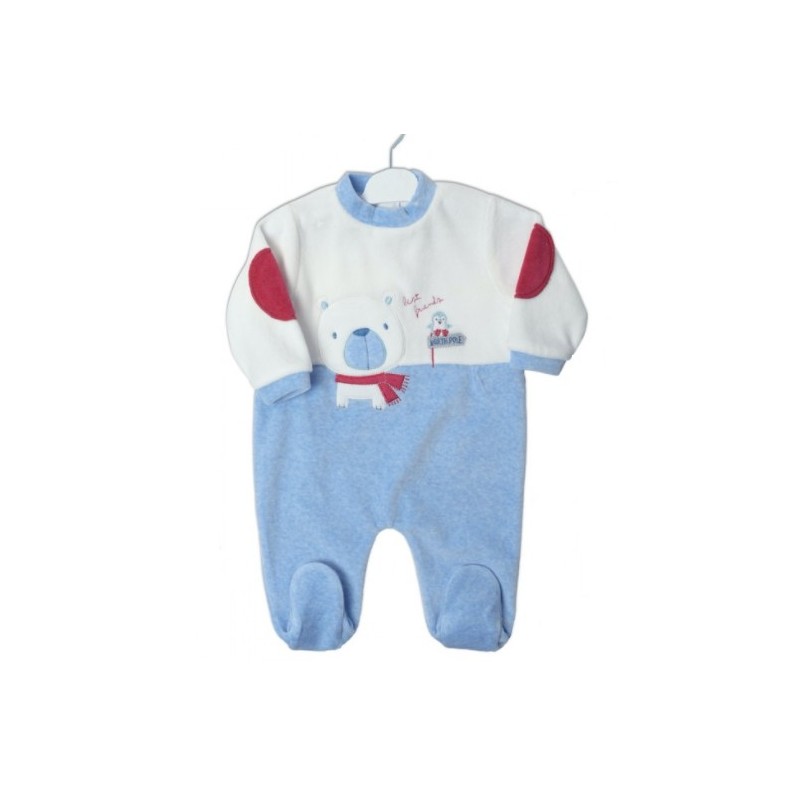 Blanco Celeste AS-54/IV19 KINANIT PIJAMA BEBE TUNDO "North Pole" Foto Blanco Celeste AS-54/IV19 KINANIT PIJAMA BEBE TUNDO "North Pole" Foto