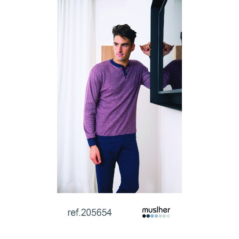205654 MUSLHER PIJAMA HOMBRE TAPETA PUNTO MILANO 205654 MUSLHER PIJAMA HOMBRE TAPETA PUNTO MILANO