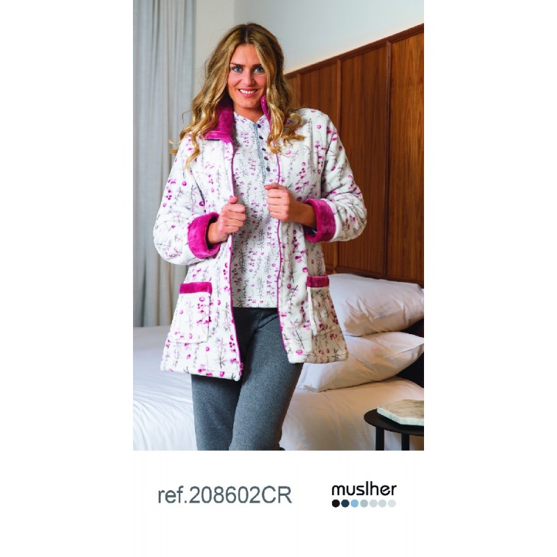 208602CR MUSLHER BATA MUJER CORTA SEDALINA 208602CR MUSLHER BATA MUJER CORTA SEDALINA
