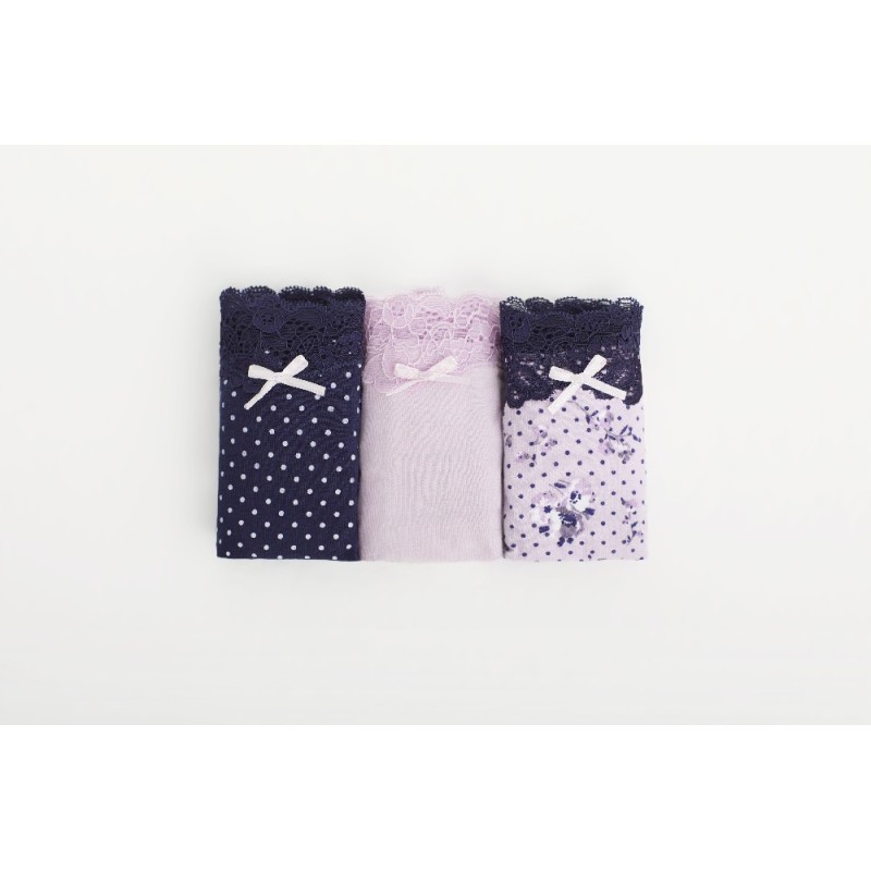 DOTS NAVY PB1014 PROMISE PACK-3 TANGA ALGODON ESTAMPADO DOTS NAVY PB1014 PROMISE PACK-3 TANGA ALGODON ESTAMPADO
