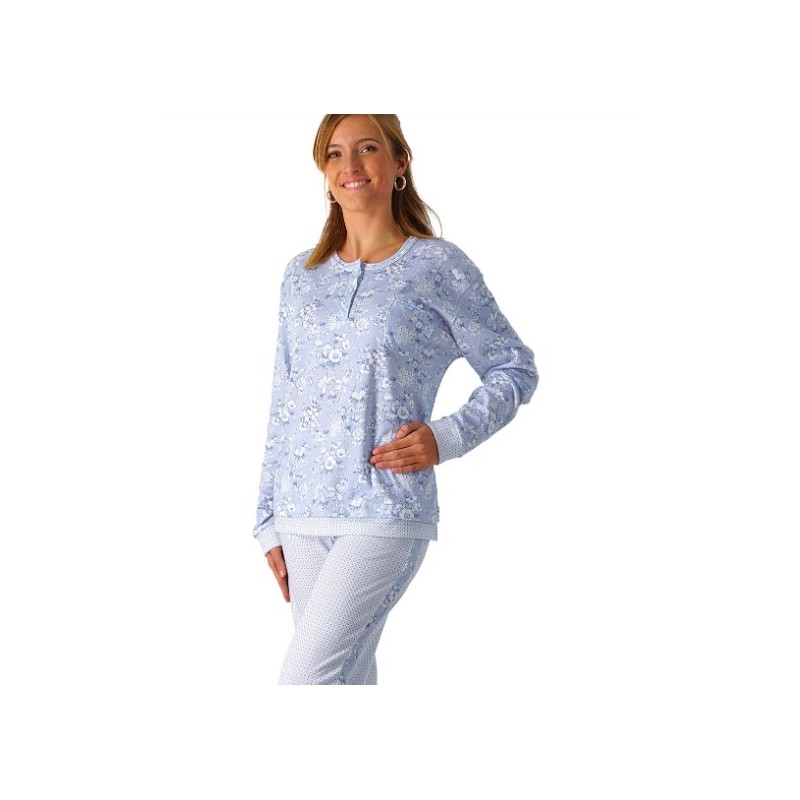 20061 LENISS M-3XL PIJAMA MUJER CUELLO TAPETA ESTAMPADO FLORAL COPITOS DE NIEVE Foto 11891 20061 LENISS M-3XL PIJAMA MUJER CUELLO TAPETA ESTAMPADO FLORAL COPITOS DE NIEVE Foto 11891