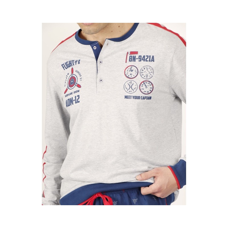 54774 ADMAS PIJAMA HOMBRE CTA/ DIBUJOS FLOCADOS "FLIGHT 1/AIRPLANE" 54774 ADMAS PIJAMA HOMBRE CTA/ DIBUJOS FLOCADOS "FLIGHT 1/AIRPLANE"