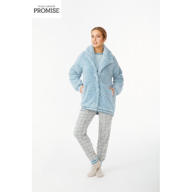 N10543 PROMISE CONJ PIJAMA INTERLOCK+BATA PELUDA N10543 PROMISE CONJ PIJAMA INTERLOCK+BATA PELUDA