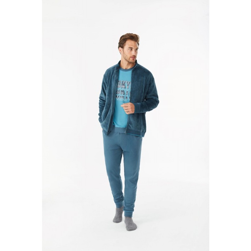 AZUL H32293 FEEL FREE CONJUNTO HOMBRE PIJAMA+CHAQUETA "Tokio" Foto AZUL H32293 FEEL FREE CONJUNTO HOMBRE PIJAMA+CHAQUETA "Tokio" Foto