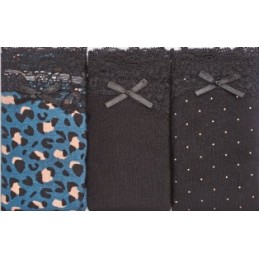 BLUE BLACK DOTS PB1011 PROMISE PACK-3 BRAGA BIKINI ALGODON ESTAMPADO "PC1011"