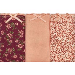 GRANA ROSA PEACH PB1011 PROMISE PACK-3 BRAGA BIKINI ALGODON ESTAMPADO "PC1011"