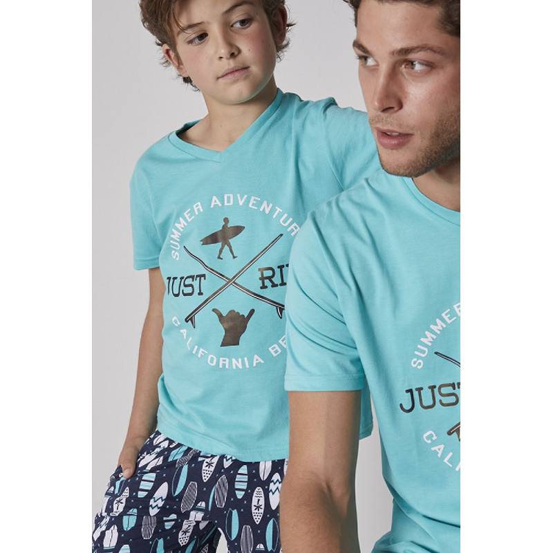 TURQ 55645 ADMAS PIJAMA NIÑO CORTO "JUST RIDE" TURQ 55645 ADMAS PIJAMA NIÑO CORTO "JUST RIDE"