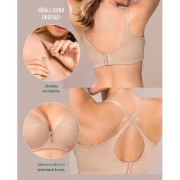 11970 D LEONISA SUJETADOR COVER BRA AROS CON RELLENO Piel Foto