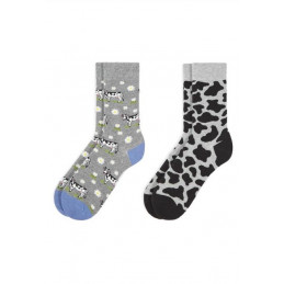 003 GRIS 0212024 SOXLAND PACK-2 CALCETIN MUJER ANIMAL PRINT