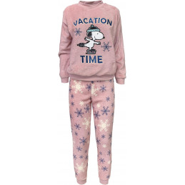 PINK HW3612 SNOOPY PIJAMA MUJER CORAL "VACATION TIME"