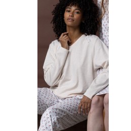 62611 ADMAS PIJAMA MUJER PICO FLORAL