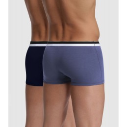 D05H2 UNNO DIM PACK-2 BOXER HOMBRE ALGODON GOMA VISTA Azul oscuro Foto
