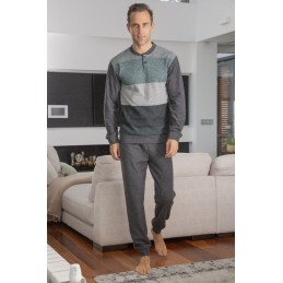 245615 MUSLHER PIJAMA HOMBRE PUNTO MILANO LISTADO