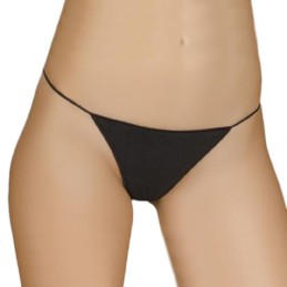 220 NAIARA TANGA HILO ALGODON LISTA INVISIBLE Negro Foto