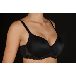 Negro DESIRE-D SELENE SUJETADOR AROS RELLENO APLIQUES BLONDA "245" Foto 2592