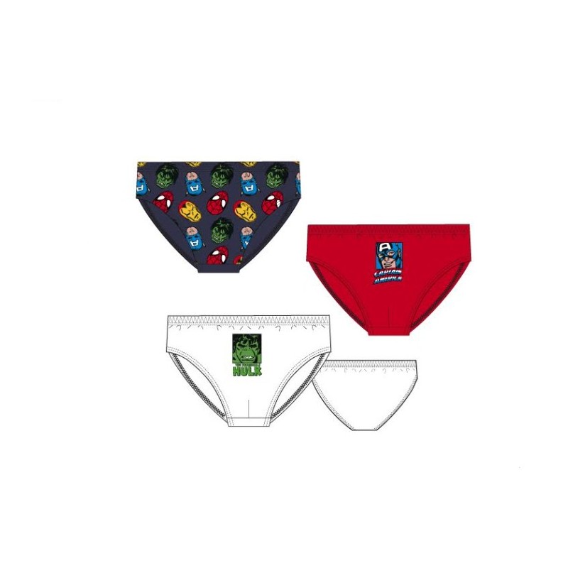 XH80067.E00 AVENGERS PACK-3 SLIP NIÑO ALGODON XH80067.E00 AVENGERS PACK-3 SLIP NIÑO ALGODON