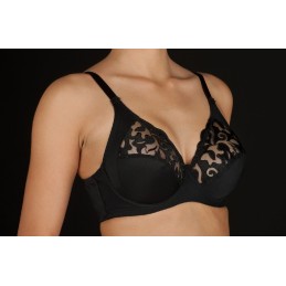 Negro LOURDES-C SELENE SUJETADOR TUL BORDADO AROS SIN RELLENO "096" Foto 2773