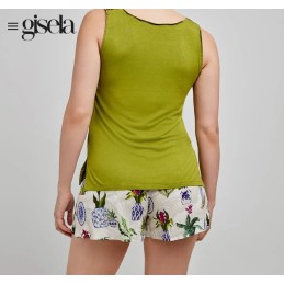 2 20261 GISELA VERDE PIJAMA MUJER SATEN TROPICAL