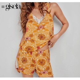 2 20269S GISELA PIJAMA MUJER FLORAL ENCAJE