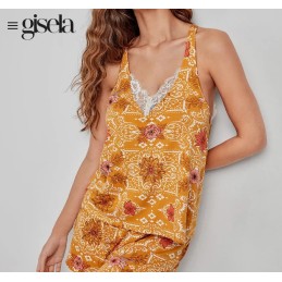 2 20269S GISELA PIJAMA MUJER FLORAL ENCAJE