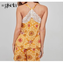 2 20269S GISELA PIJAMA MUJER FLORAL ENCAJE