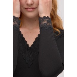 70034 YSABEL MORA CAMISETA TERMICA MUJER PICO ENCAJE Negro Foto 70034 YSABEL MORA CAMISETA TERMICA MUJER PICO ENCAJE Negro Foto