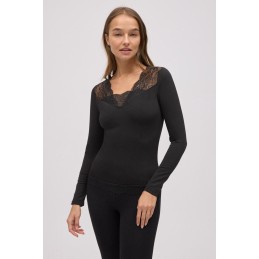 NEGRO 70033 YSABEL MORA CAMISETA TERMICA MUJER ENCAJE NEGRO 70033 YSABEL MORA CAMISETA TERMICA MUJER ENCAJE