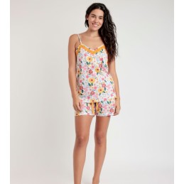 63086 ADMAS PIJAMA MUJER TIRANTA FLORAL ENCAJE
