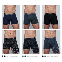 PB701 DON ALGODON PACK-2 BOXER HOMBRE FANTASIA GOMA VISTA