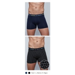 NEG/MNO PB701 DON ALGODON PACK-2 BOXER HOMBRE FANTASIA GOMA VISTA