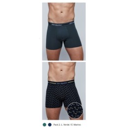 MNO/VERDE PB701 DON ALGODON PACK-2 BOXER HOMBRE FANTASIA GOMA VISTA