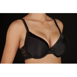 Negro MARINA-C SELENE SUJETADOR AROS RELLENO VIVO RASO CONTORNO BLONDA"055" Foto 2850