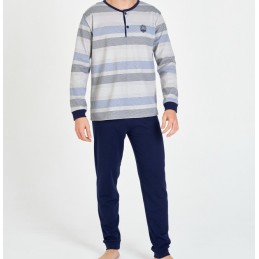 AZUL 7503 RUIPEREZ M-3XL PIJAMA HOMBRE RAYAS PUNTOS
