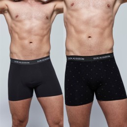 NEGRO/GRIS PB709 DON ALGODON PACK-2 BOXER HOMBRE FANTASIA GOMA VISTA