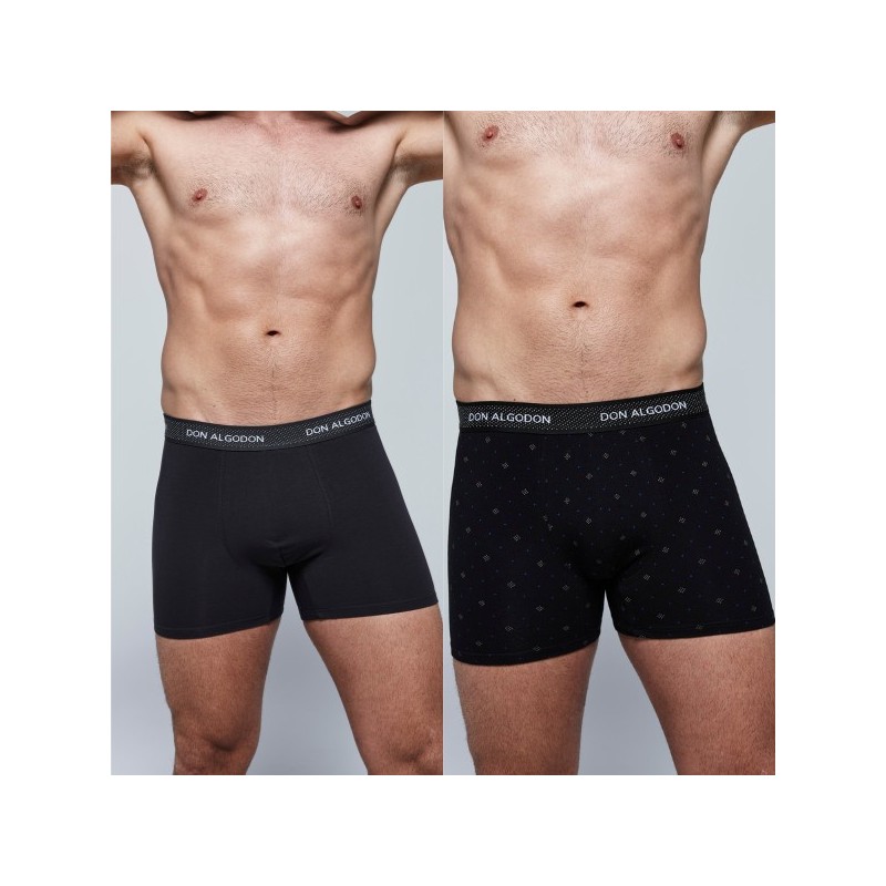 NEGRO/GRIS PB709 DON ALGODON PACK-2 BOXER HOMBRE FANTASIA GOMA VISTA NEGRO/GRIS PB709 DON ALGODON PACK-2 BOXER HOMBRE FANTASIA GOMA VISTA