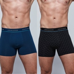 VERDE/NEGRO PB707 DON ALGODON PACK-2 BOXER HOMBRE FANTASIA GOMA VISTA