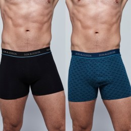 MNO/VERDE PB707 DON ALGODON PACK-2 BOXER HOMBRE FANTASIA GOMA VISTA