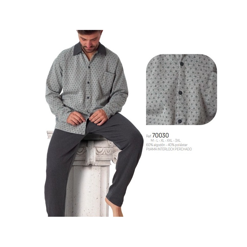 70030 DORMEN PIJAMA HOMBRE ABIERTO ROMBITOS