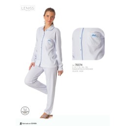 70074 LENISS M-3XL PIJAMA MUJER ABIERTO RAYAS