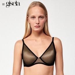 NEGRO 1/10051T C GISELA SUJETADOR BRALETTE PLUMETTI