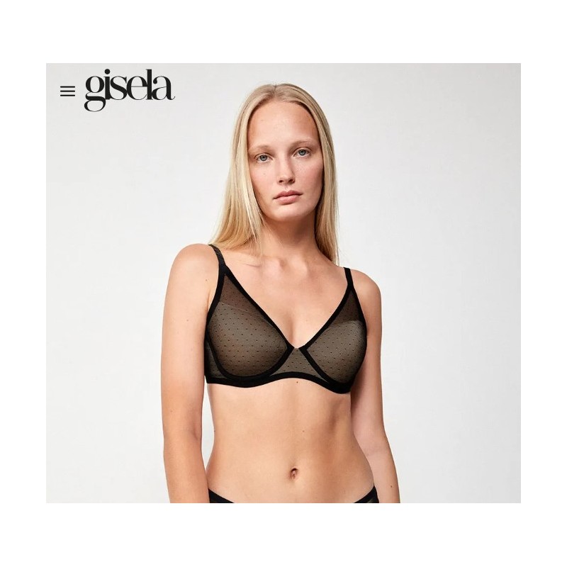 1 10051T C GISELA SUJETADOR BRALETTE PLUMETTI Negro Foto