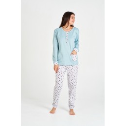 7540 RUIPEREZ M-3XL PIJAMA MUJER SETAS BOLSILLO