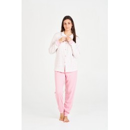 7555 RUIPEREZ 4XL PIJAMA MUJER ABIERTO ESTAMPADO Rosa Foto