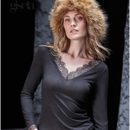 1 10063T GISELA CAMISETA TERMAL MANGA LARGA ENCAJE
