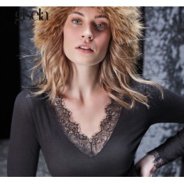 1 10063T GISELA CAMISETA TERMAL MANGA LARGA ENCAJE 1 10063T GISELA CAMISETA TERMAL MANGA LARGA ENCAJE