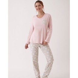 N20152 PROMISE PIJAMA MUJER FLORAL BOLSILLO