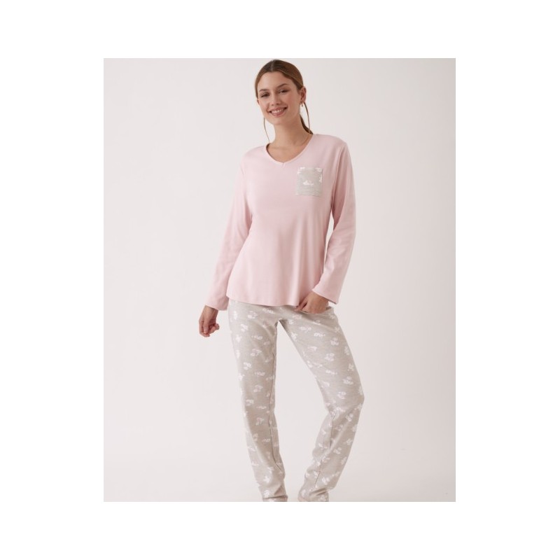 N20152 PROMISE PIJAMA MUJER FLORAL BOLSILLO N20152 PROMISE PIJAMA MUJER FLORAL BOLSILLO